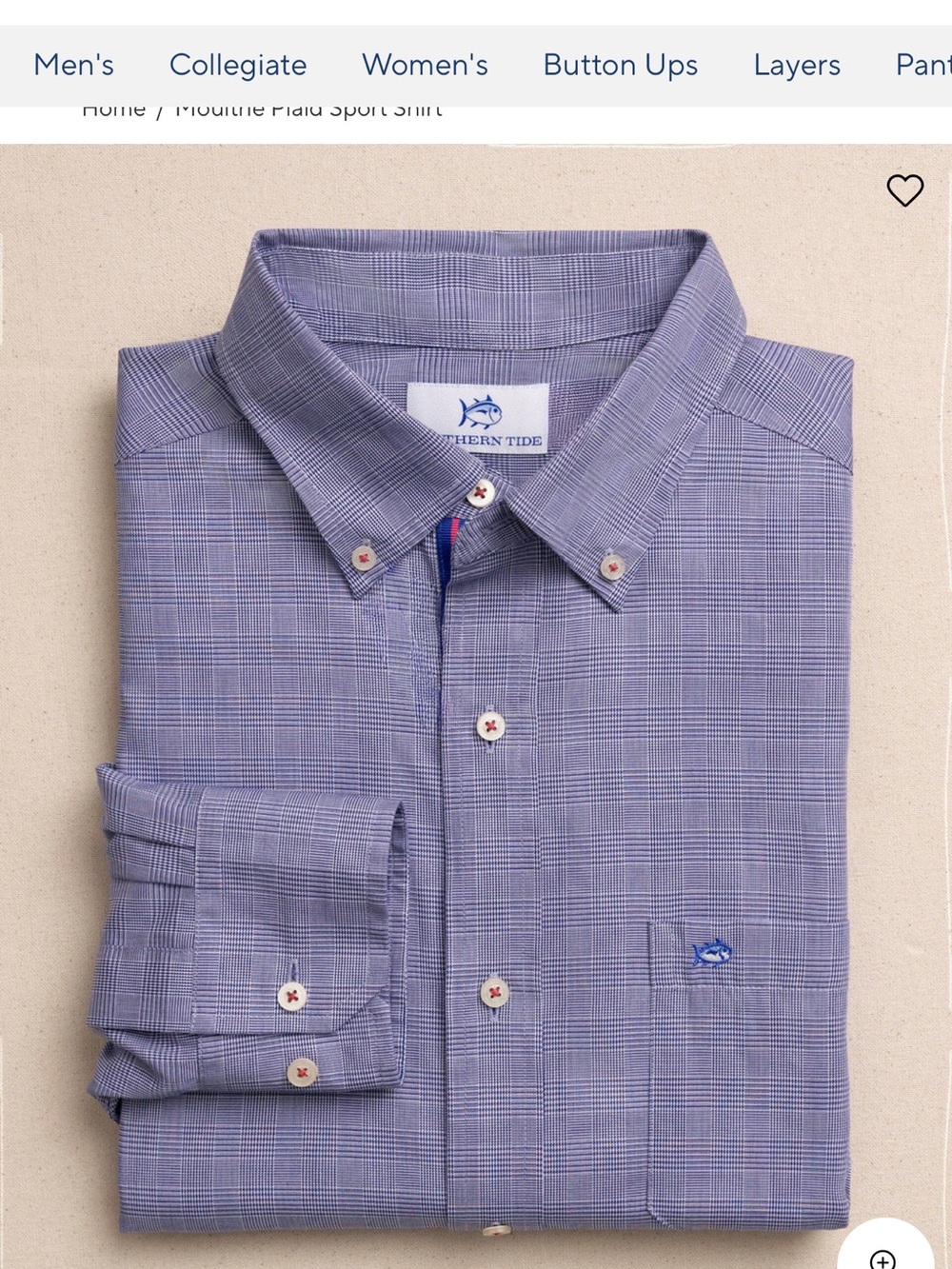 Southern Tide Men's Blue Micro-Check Button-Down Shirt, size small